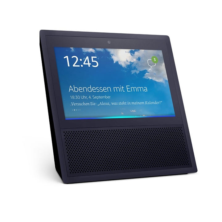 Amazon Echo Show schwarz mit 7 Zoll Touchscreen und Sprachassistent ...